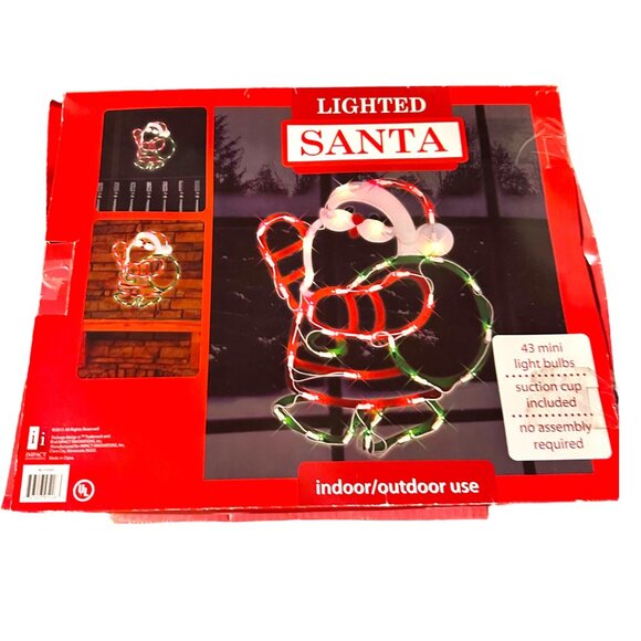 Impact Innovations 18" Lighted Santa Claus Christmas Window Silhouette EUC Cute - Picture 5 of 16